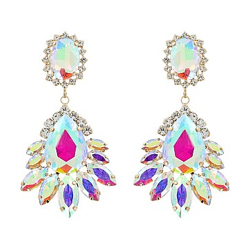 EVENING COCKTAIL CRYSTAL TEARDROP DANGLE EARRINGS