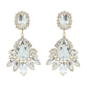 EVENING COCKTAIL CRYSTAL TEARDROP DANGLE EARRINGS