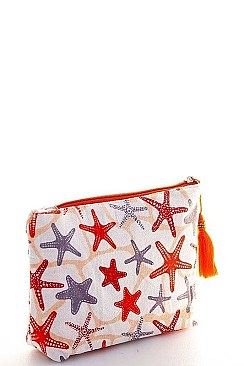 CUTE STARFISH PRINT POUCH COSMETIC BAG