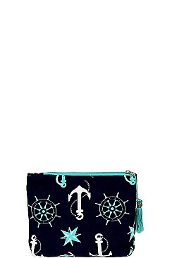 NAUTICAL ANCHOR POUCH COSMETIC BAG