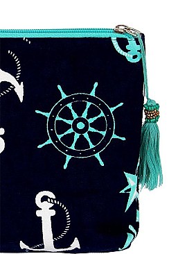 NAUTICAL ANCHOR POUCH COSMETIC BAG