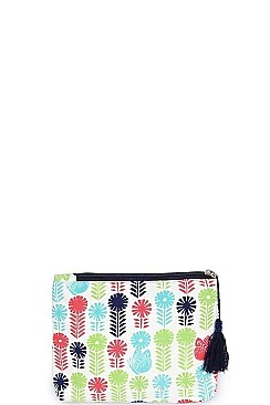 FLOWER AND BUTTERFLY POUCH COSMETIC BAG