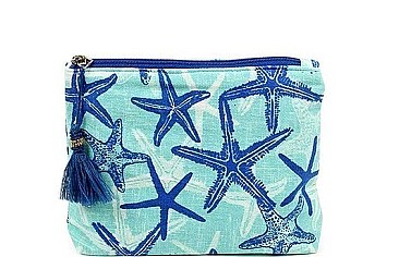 STYLISH STARFISH POUCH COSMETIC BAG WITH TASSEL