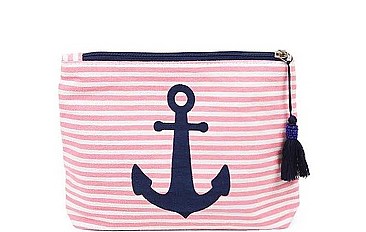 ANCHOR AND STRIPE POUCH COSMETIC BAG