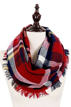 WOVEN PLAID INFINITY SCARF