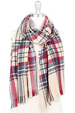 CLASSY PLAID OBLONG SCARF