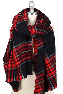 PLAID OVERSIZED SHAWL SCARF