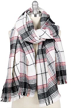 CHIC PLAID OVERSIZED SHAWL SCARF