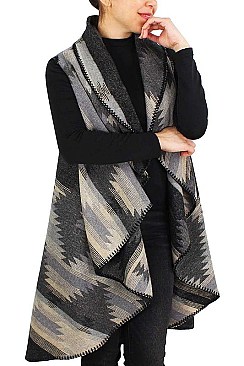 WESTERN PATTERN ROUND VEST