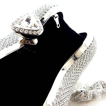 FULL SPARKLY Crystal Heart-shaped Frame Clutch