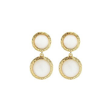 TRENDY GOLD EARRINGS W/2 PEARLS IN CENTER SLEC020