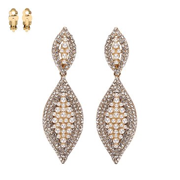 STONE CLIP EARRINGS