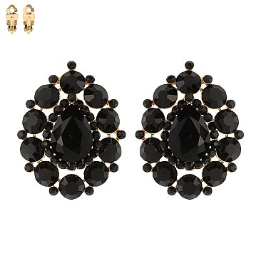 RHINESTONE STUDDED CLIP EARRINGS