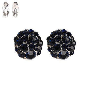 STONE CLIP RCL CIRCULAR DOME EARRING SLECQ93