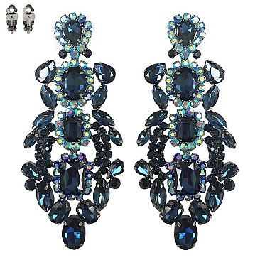 MEDIEVAL DANGLE RHINESTONE EARRINGS