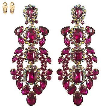 MEDIEVAL DANGLE RHINESTONE EARRINGS