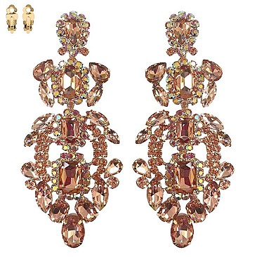 MEDIEVAL DANGLE RHINESTONE EARRINGS