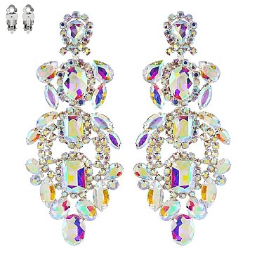 MEDIEVAL DANGLE RHINESTONE EARRINGS