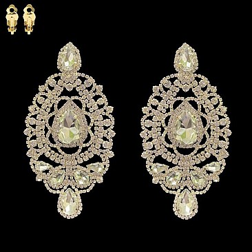 VICTORIAN STONE CLIP EARRINGS