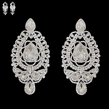 VICTORIAN STONE CLIP EARRINGS