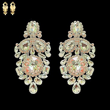 LRG RHINESTONE CLIP EARRINGS