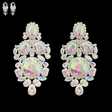 LRG RHINESTONE CLIP EARRINGS