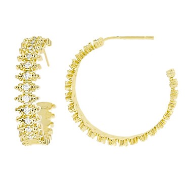 Glam Cubic Zirconia Hoop Earrings