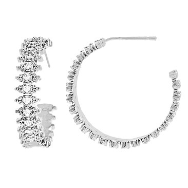 Glam Cubic Zirconia Hoop Earrings