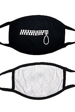 ZIP DESIGN REUSABLE FASHION MASK