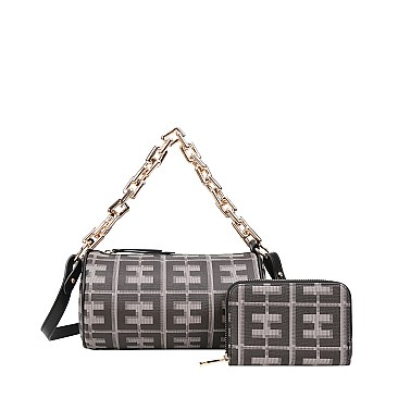 2-in-1 Monogram Cross-Body Shoulder Bag