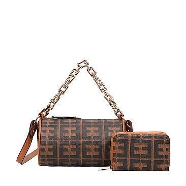 2-in-1 Monogram Cross-Body Shoulder Bag