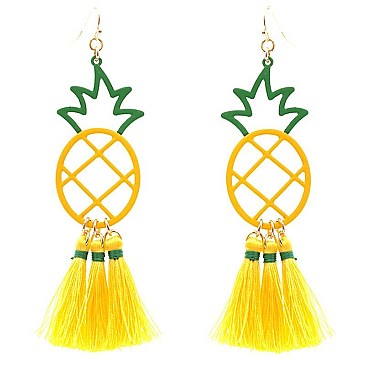 Color Block Metal Thread Pineapple Novelty Earring  EE0813-LP