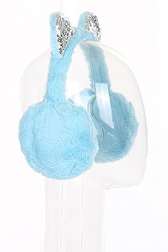 Pack of (12 pieces) Sequin Cat Ear Theme Trendy Earmuffs FMEF102