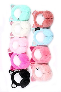 Pack of (12 pieces) Cat Ear Theme Trendy Earmuffs FMEF104