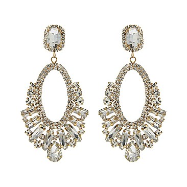 STYLISH RHINESTONE STATEMENT POST EARRINGS