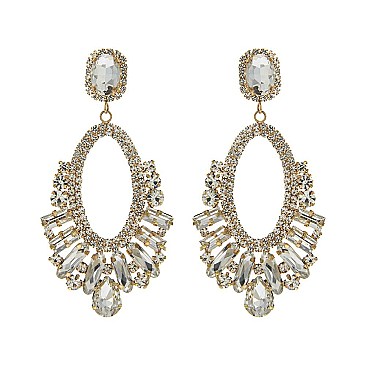 STYLISH RHINESTONE STATEMENT POST EARRINGS