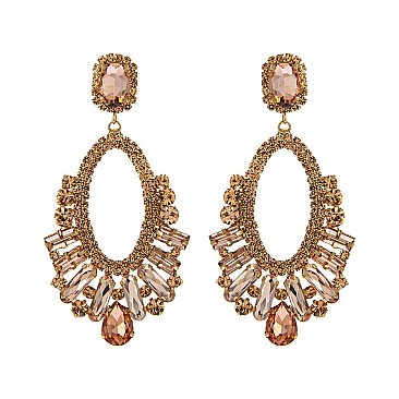 STYLISH RHINESTONE STATEMENT POST EARRINGS