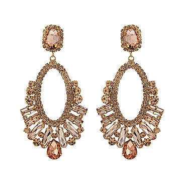 STYLISH RHINESTONE STATEMENT POST EARRINGS