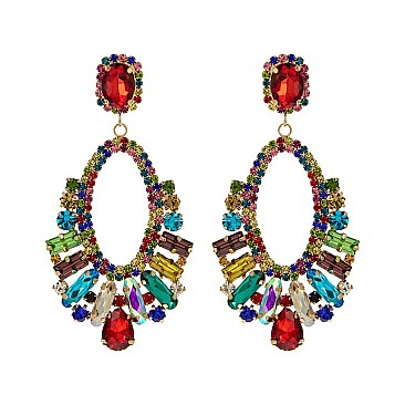 STYLISH RHINESTONE STATEMENT POST EARRINGS