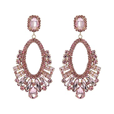 STYLISH RHINESTONE STATEMENT POST EARRINGS