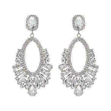 STYLISH RHINESTONE STATEMENT POST EARRINGS