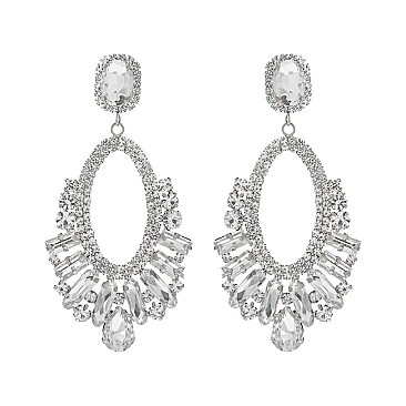 STYLISH RHINESTONE STATEMENT POST EARRINGS