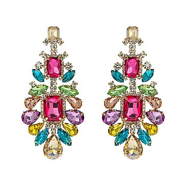 CHARMING RHINESTONE CHANDELIER STATEMENT EARRINGS
