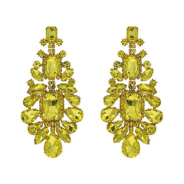CHARMING RHINESTONE CHANDELIER STATEMENT EARRINGS