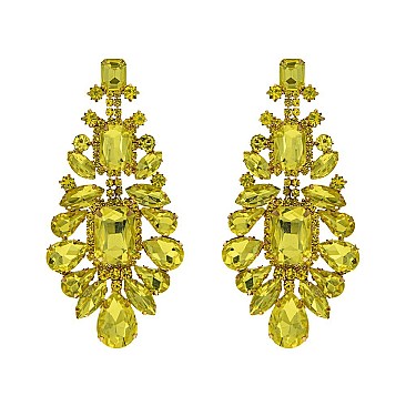 CHARMING RHINESTONE CHANDELIER STATEMENT EARRINGS