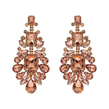CHARMING RHINESTONE CHANDELIER STATEMENT EARRINGS