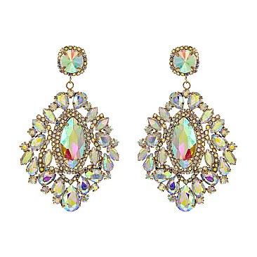 ALLURING RHINESTONE CHANDELIER STATEMENT EARRINGS