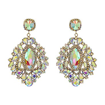 ALLURING RHINESTONE CHANDELIER STATEMENT EARRINGS