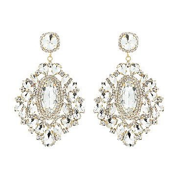 ALLURING RHINESTONE CHANDELIER STATEMENT EARRINGS