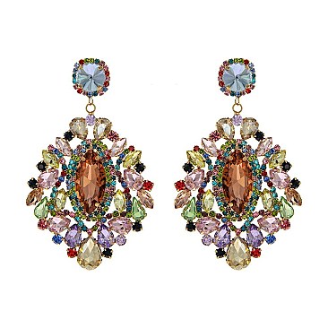 ALLURING RHINESTONE CHANDELIER STATEMENT EARRINGS